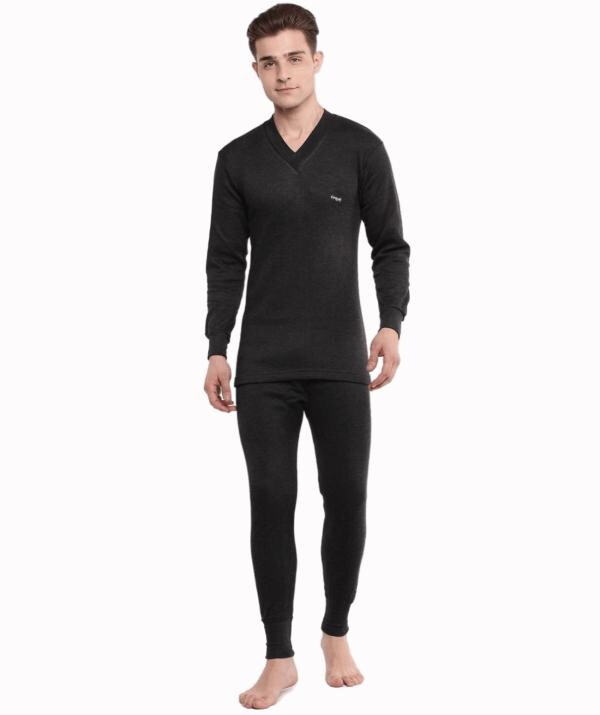 DOLLAR Men Black Solid Fleece Thermal Pants JioMart