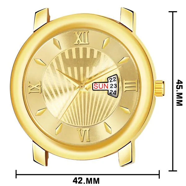 WHIPLASH Gold Stainless Steel Day & Date Display Analog Watch For Men