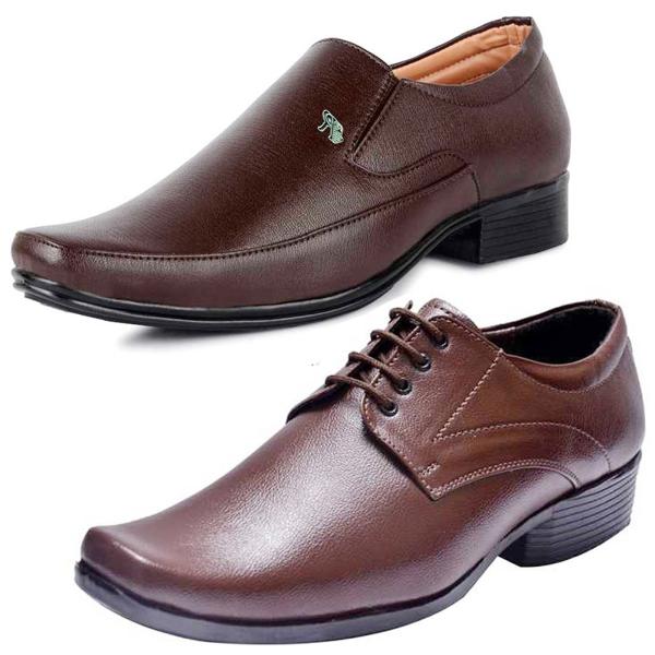 Vitoria Stylish Leather Formal shoes Combo For Men And Boys (Pack Of 2 ...