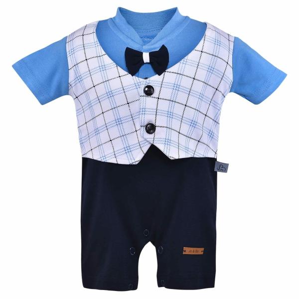 Wishkaro Unisex Blue Solid Cotton Blend Single Romper JioMart