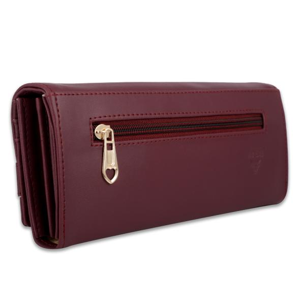 ALSU Women's Trendy Maroon Hand Clutch Wallet with Phone Pocket Card