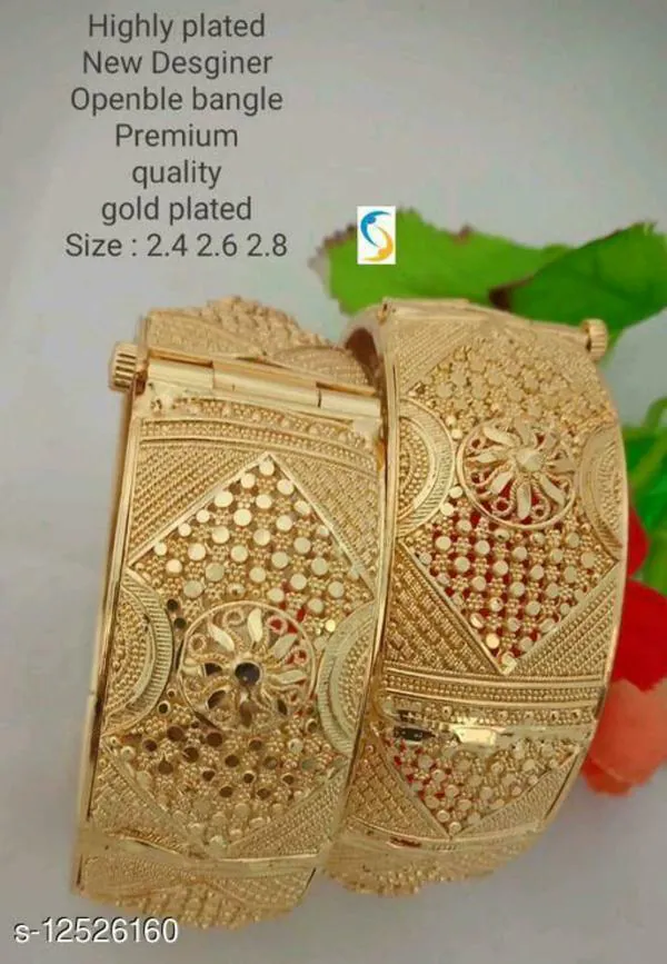 MISHWA Gold, GoldPlated Brass Kada for Women (Pack of 2) JioMart