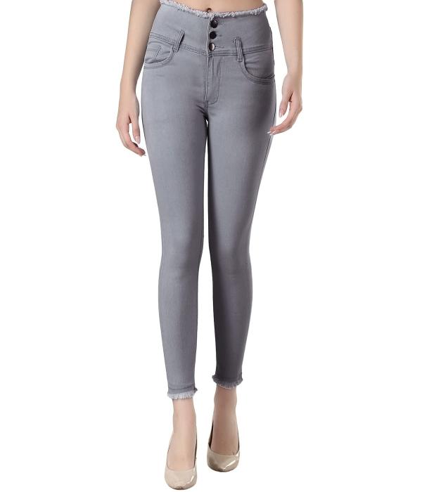 SUJUKA BE YOUR Women Flared High Rise Grey Jeans JioMart