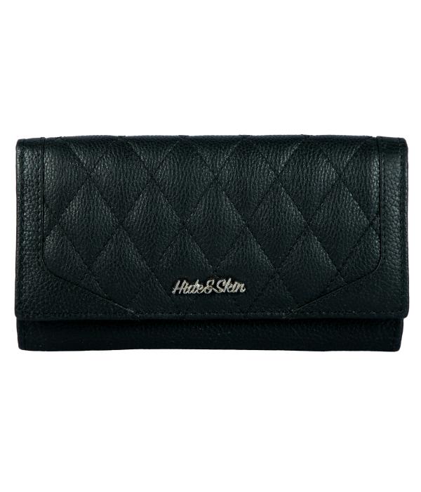 HIDE & SKIN Top Grain Leather Wallet for Women (Black) JioMart