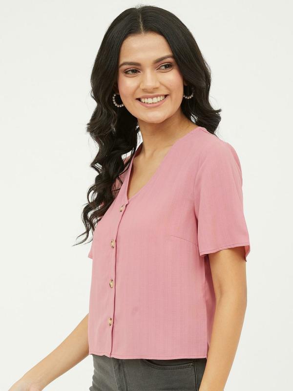 Harpa Women Pink Solid Top JioMart
