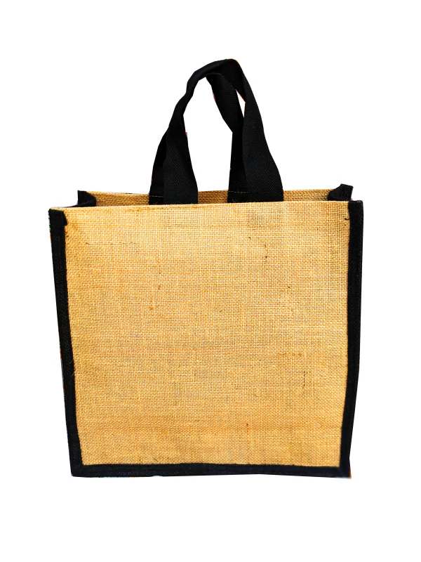 Handmakers Pure Black & Beige Burlap Gift Bags jute bags for lunch box