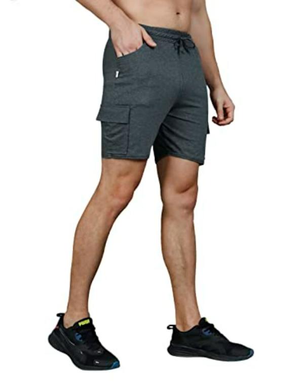DYWER Men Grey Cotton Casual Running Shorts (XXL) JioMart