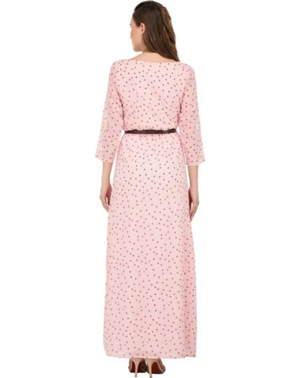 PURYS Women Pink Floral Print Cotton Blend Dress JioMart