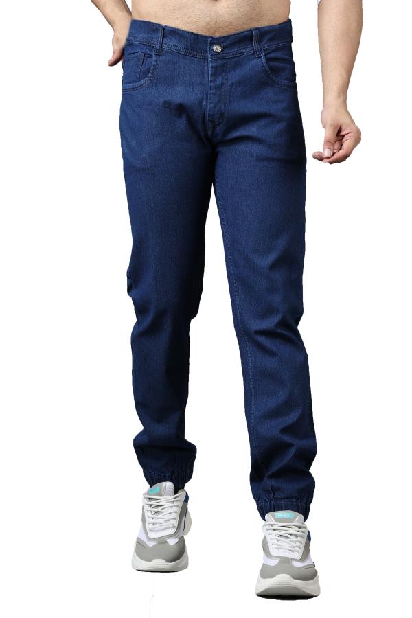 EditLook Men's Dark Blue Blended Denim Slim Fit Jogger Jeans JioMart