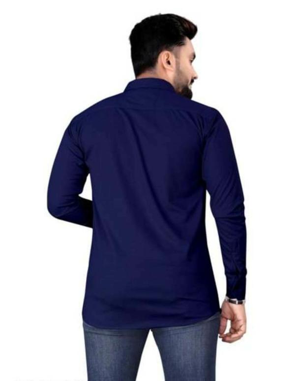 BHIZY NAVY BLUE LYCRA FORMAL SHIRT JioMart