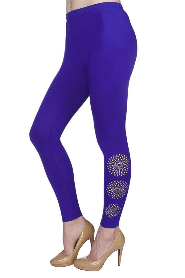 Plus Size Store Women Royal Blue Soft Leggings (30) JioMart