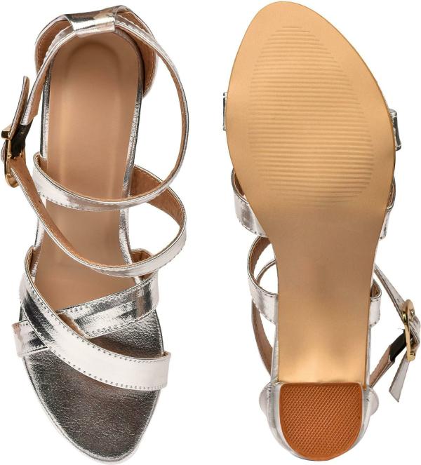 Luv Byt Trendy Silver Heels For Women JioMart
