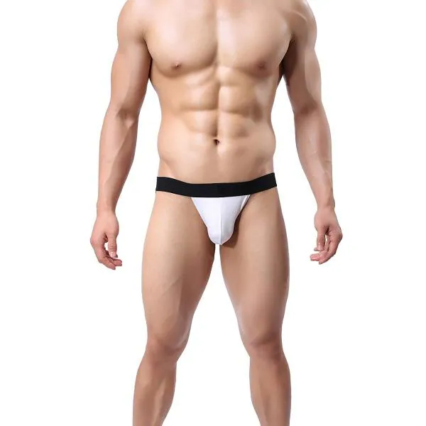 MERSODA White Polyester and Spandex Jockstraps Underwear with Cup