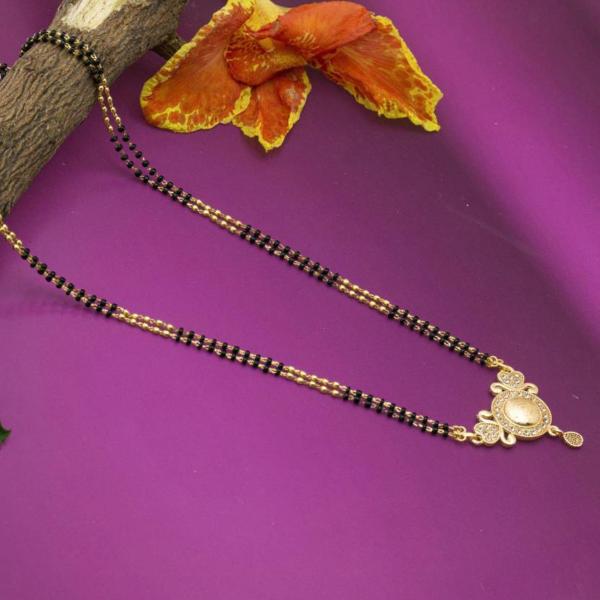 Ramdev Art Fashion Jewellery Gold, Black GoldPlated Copper, Alloy, Metal Mangalsutra For Women