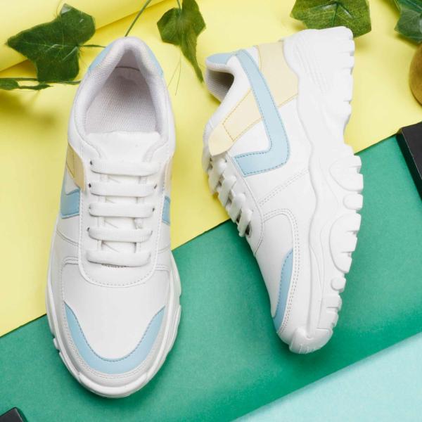 XE Looks 100 Vegan Leather Casual Blue Shoes for Women JioMart