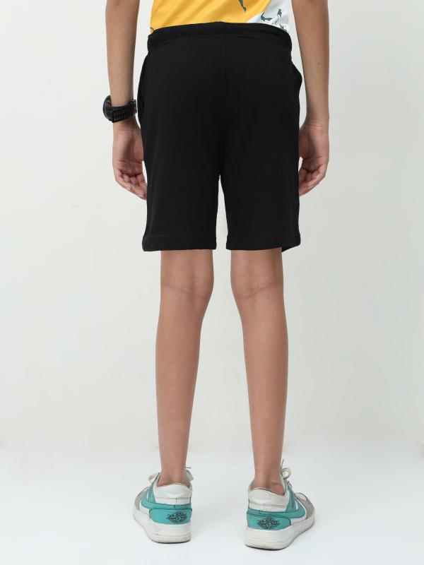 Color Gap Boys Shorts With Graphic Print and Dual Pocket Black Olive