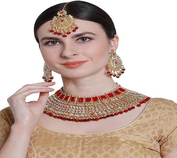 SAIYONI Gold Plated Alloy Steel Jewellery Set JioMart