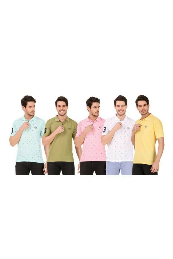 DFNK Men Multicolor Half Sleeve Polo TShirt Pack Pack of 5 JioMart