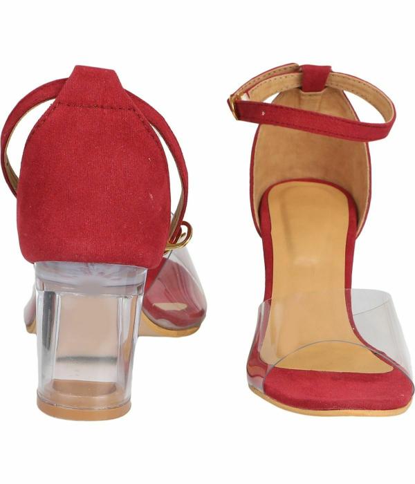 SHOE CRAFT Dark Red Heel Sandals for Women JioMart