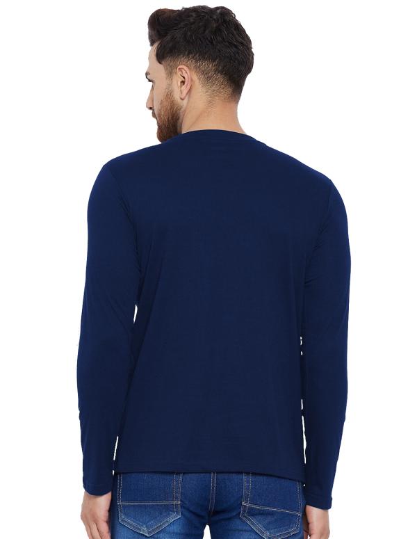 Organic Chics Mahadev Tilak Printed Navy Blue Round Neck Full Sleeve ...