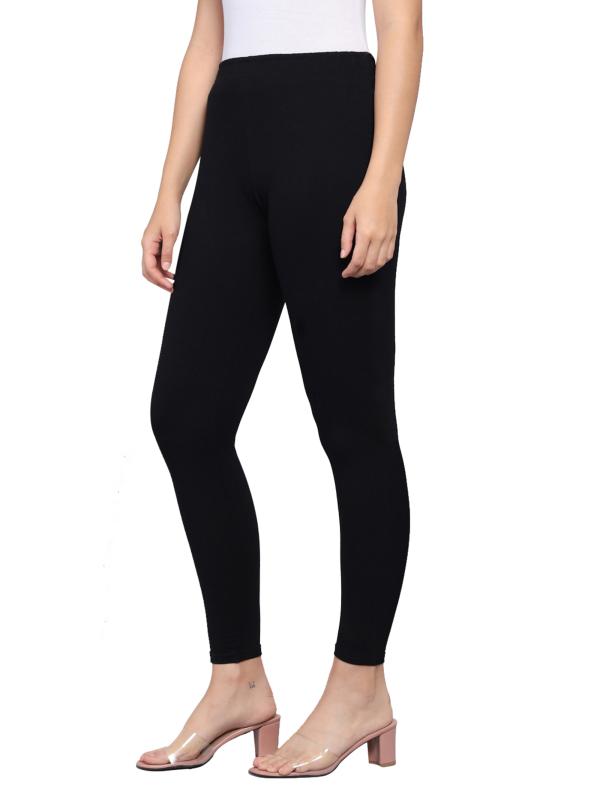 NGT Black Super Soft Cotton Ankle Length Leggings for Women And Girls