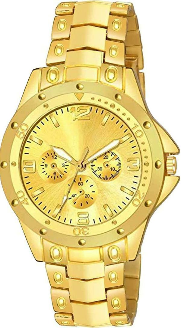 Rozti Analog Gold Dial Gold Strap Watch for Men JioMart
