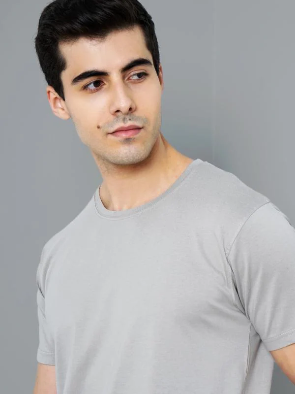 Paul Street Grey Plain T-Shirt - JioMart