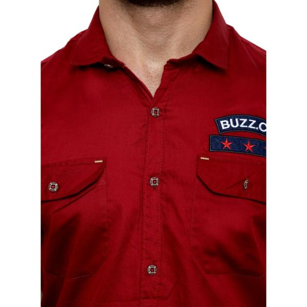 Villain Men's Cargo/Casual Shirt Slim Fit Button Down Shirt with