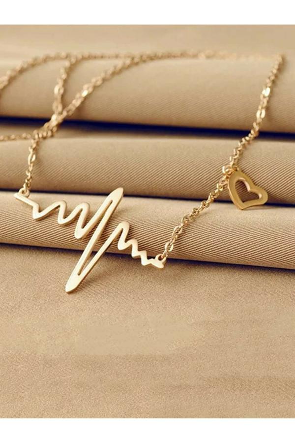 Myjewel Brass Gold Plated Stunning Lifeline Pendant Necklace JioMart