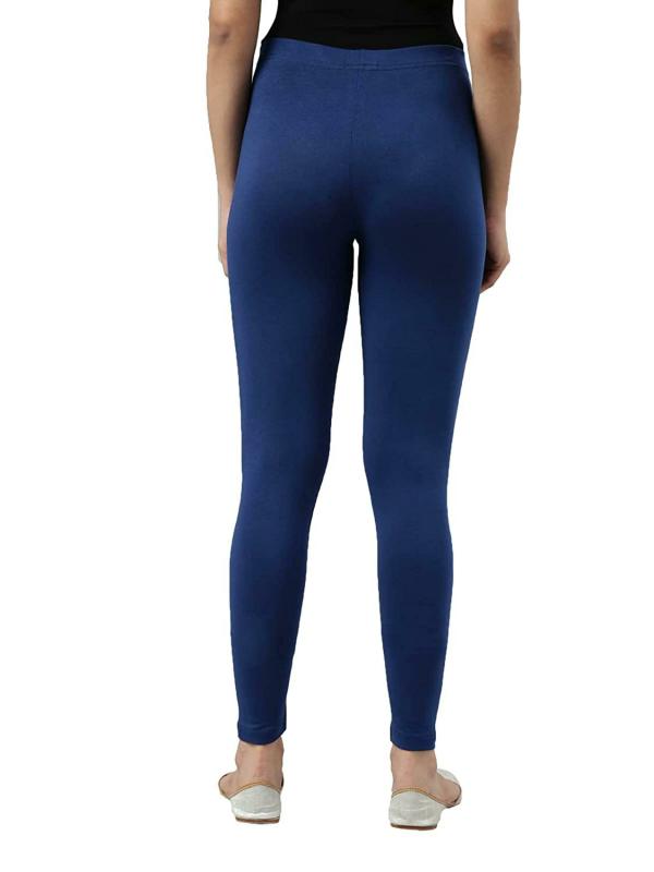 Go Colors Women Blue Solid Stretch Leggings JioMart