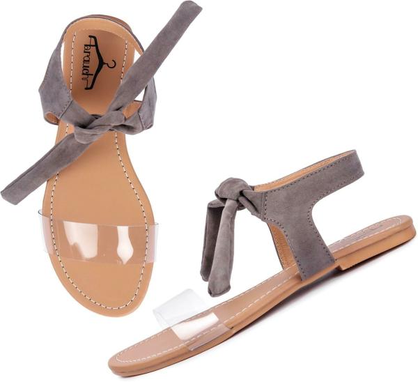 Brauch Women Grey Flat Sandals JioMart