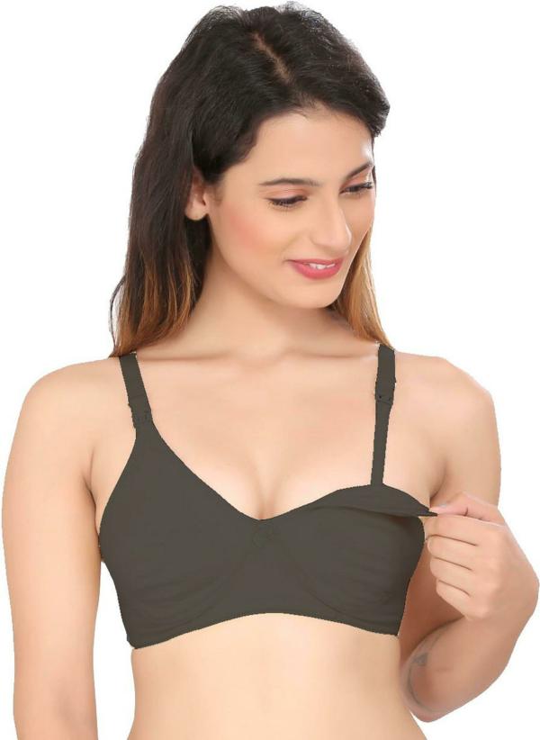Swangiya Women black Padded maternity Hosiery Bra Pack Of 1Bras