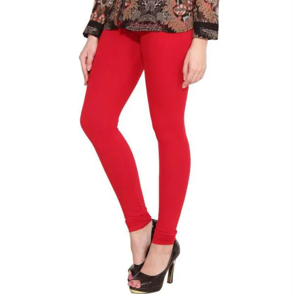 Flexica Women Red Cotton Lycra Leggings l Leggings l Palazzo l Women