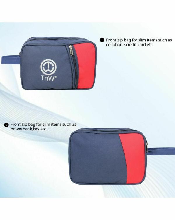 TnW Blue and Red Travel Shaving Bag JioMart