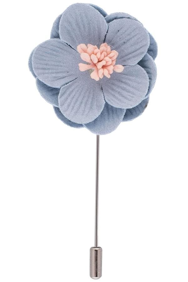 The Tie Hub Satin, Metal and Fabric Blue Lotus Lapel Pin (Men) JioMart