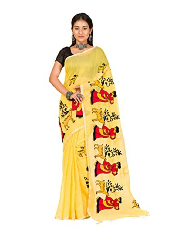 Raj Saree House Women's Traditional Cotton Silk Bengali Handloom Tant