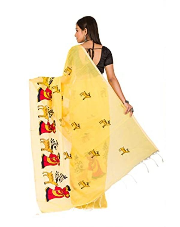 Raj Saree House Women's Traditional Cotton Silk Bengali Handloom Tant