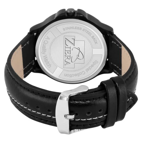 Ziera 922 Black Leather Strap DAY & Date Boy's watch Analog Watch For