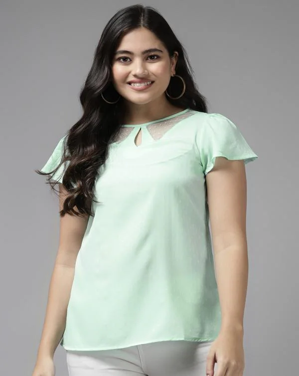 Aarika Women's Sea Green colour Top JioMart
