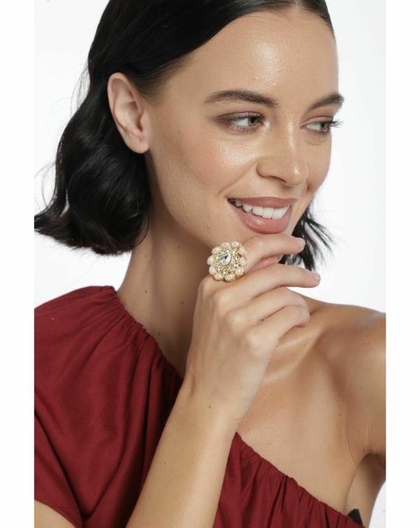 Kord Store Traditional Gold Plated Set Of 4 Alloy Finger Ring Combo For