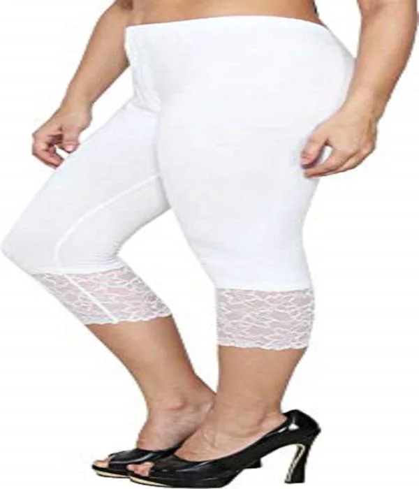 Women White Lace Capri (Pack Of 1) JioMart