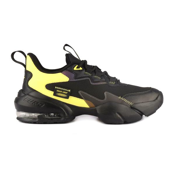 Furo Men's Black/Yellow Running Laceup Shoe JioMart