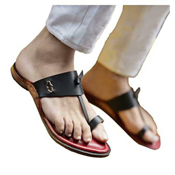 Chappers Men's Leather Unicorn Kolhapuri Slippers JioMart