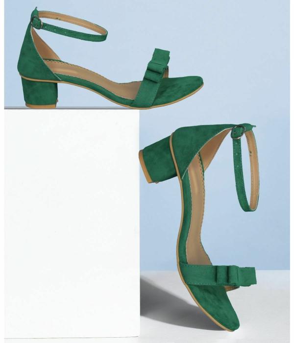 SHOE CRAFT Green Heel Sandals for Women JioMart