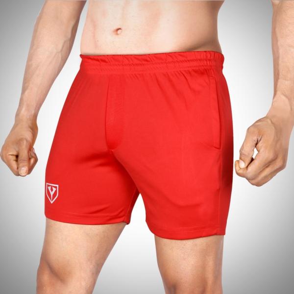 Yazole Men Black and Red Solid Polyester Sports Short XL (pack of 2
