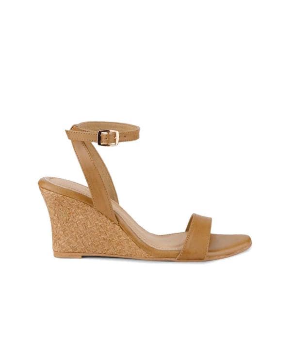 Signature Sole Brown Ankle Strap Wedges JioMart