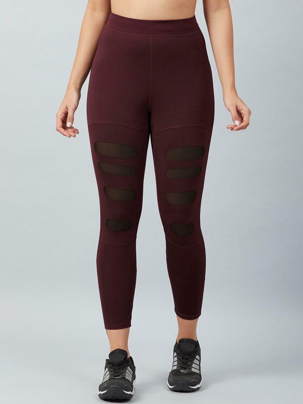 Blinkin Women Maroon Poly Stretch Single Tights JioMart