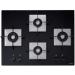 Elica Flexi HCT 470 DX Lotus Built-In Hob with 4 Brass Burners, Black
