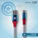 Reconnect Marvel Captain America Type C Cable, Charge & Sync, Premium Flat cable design, 1m long - DCB103 CA
