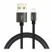 Portronics Konnect Pro POR-792 1.2 m USB to Lightning Nylon Braided Sync & Charge Cable, Black